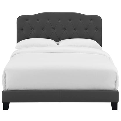 Amelia King Faux Leather Bed, King Size, Faux Vinyl Leather, Grey Gray, 15511