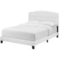 Amelia King Faux Leather Bed, King Size, Faux Vinyl Leather, White, 15512