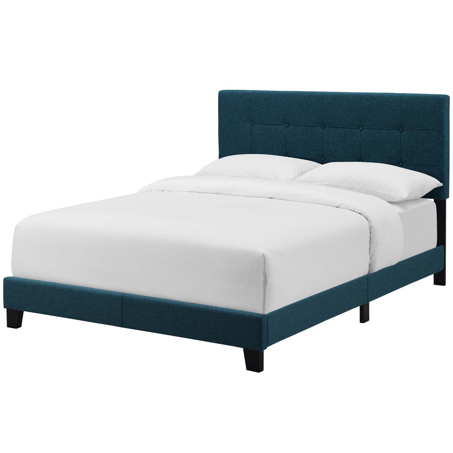 Amira Twin Upholstered Fabric Bed, Fabric, Navy Blue, 17742