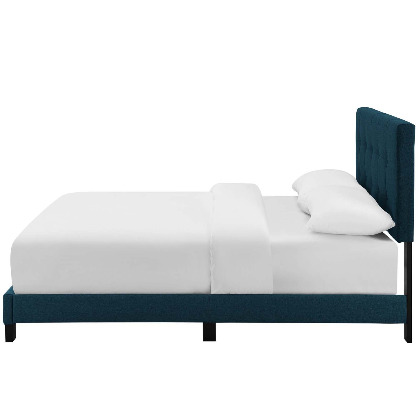 Amira Twin Upholstered Fabric Bed, Fabric, Navy Blue, 17742