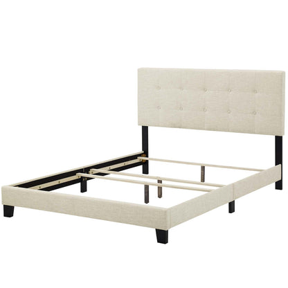 Amira Twin Upholstered Fabric Bed, Fabric, Beige, 17743