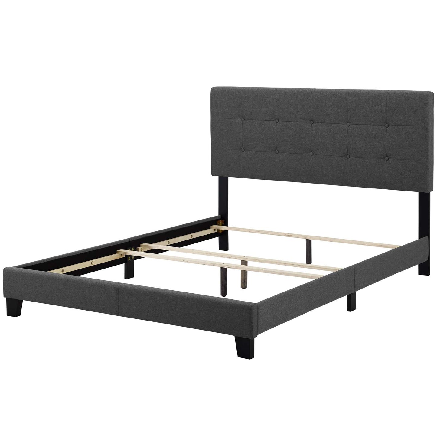 Amira Twin Upholstered Fabric Bed, Fabric, Grey Gray, 17744