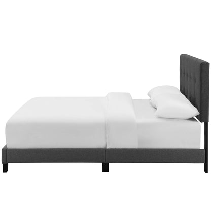 Amira Twin Upholstered Fabric Bed, Fabric, Grey Gray, 17744