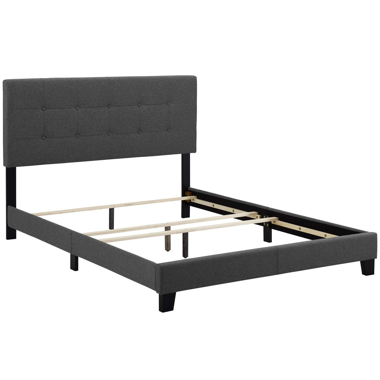 Amira Full Upholstered Fabric Bed, Full Size, Fabric, Grey Gray, 15515