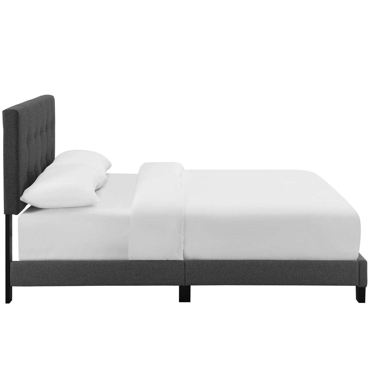 Amira Full Upholstered Fabric Bed, Full Size, Fabric, Grey Gray, 15515