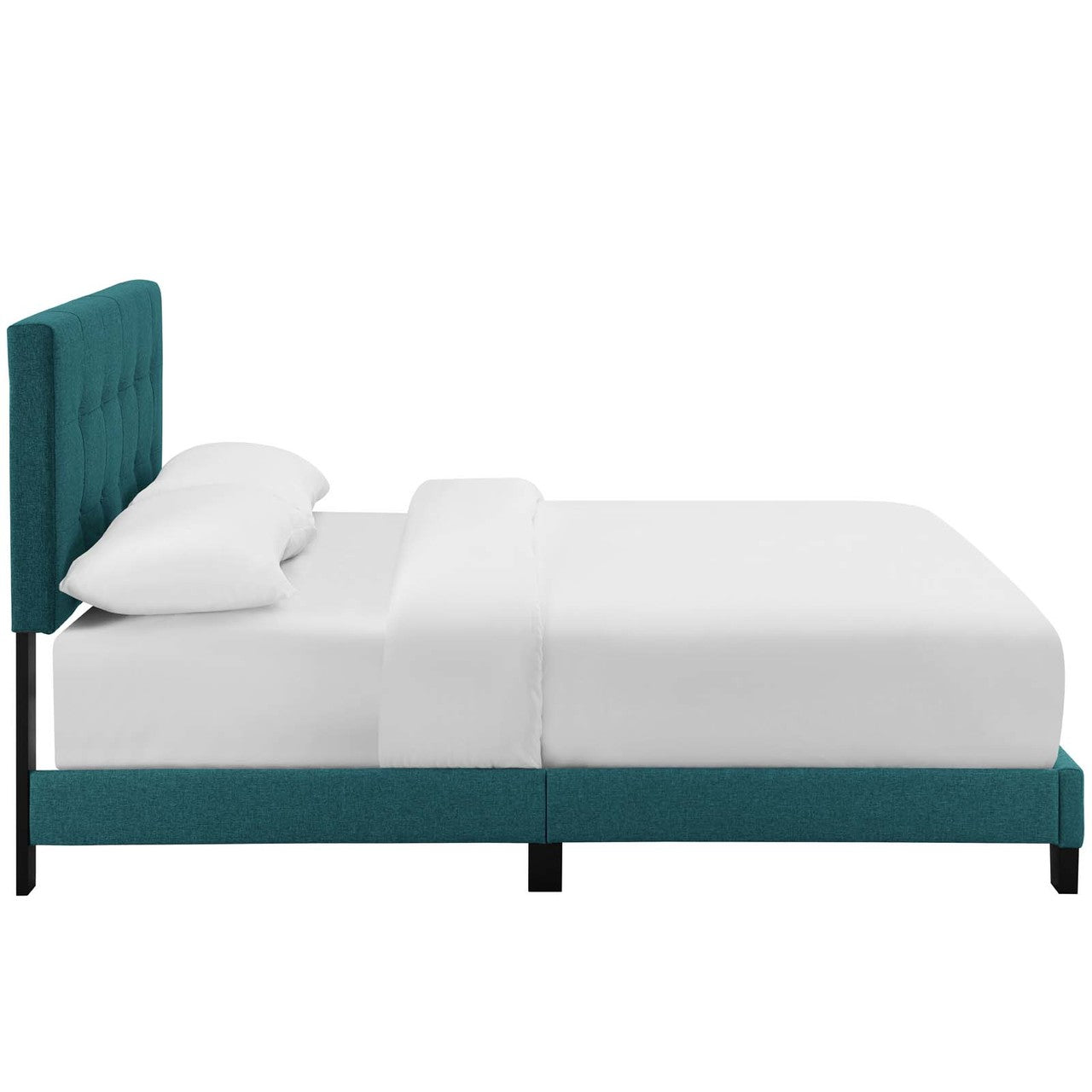 Amira Full Upholstered Fabric Bed, Full Size, Fabric, Aqua Blue, 15516