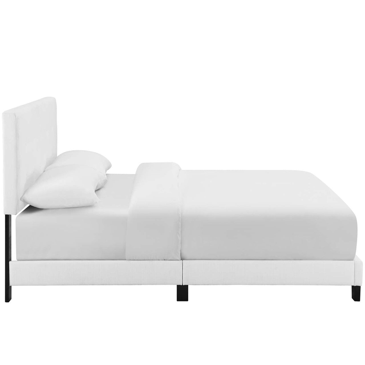 Amira Full Upholstered Fabric Bed, Full Size, Fabric, White, 15517