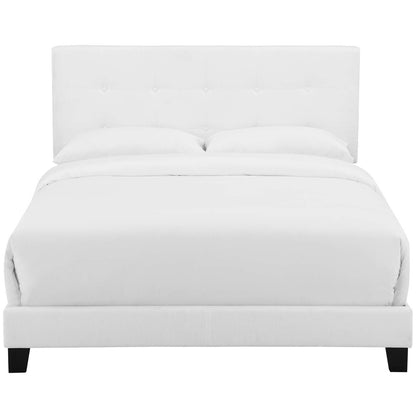 Amira Full Upholstered Fabric Bed, Full Size, Fabric, White, 15517