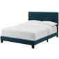 Amira Queen Upholstered Fabric Bed, Queen Size, Fabric, Navy Blue, 15093