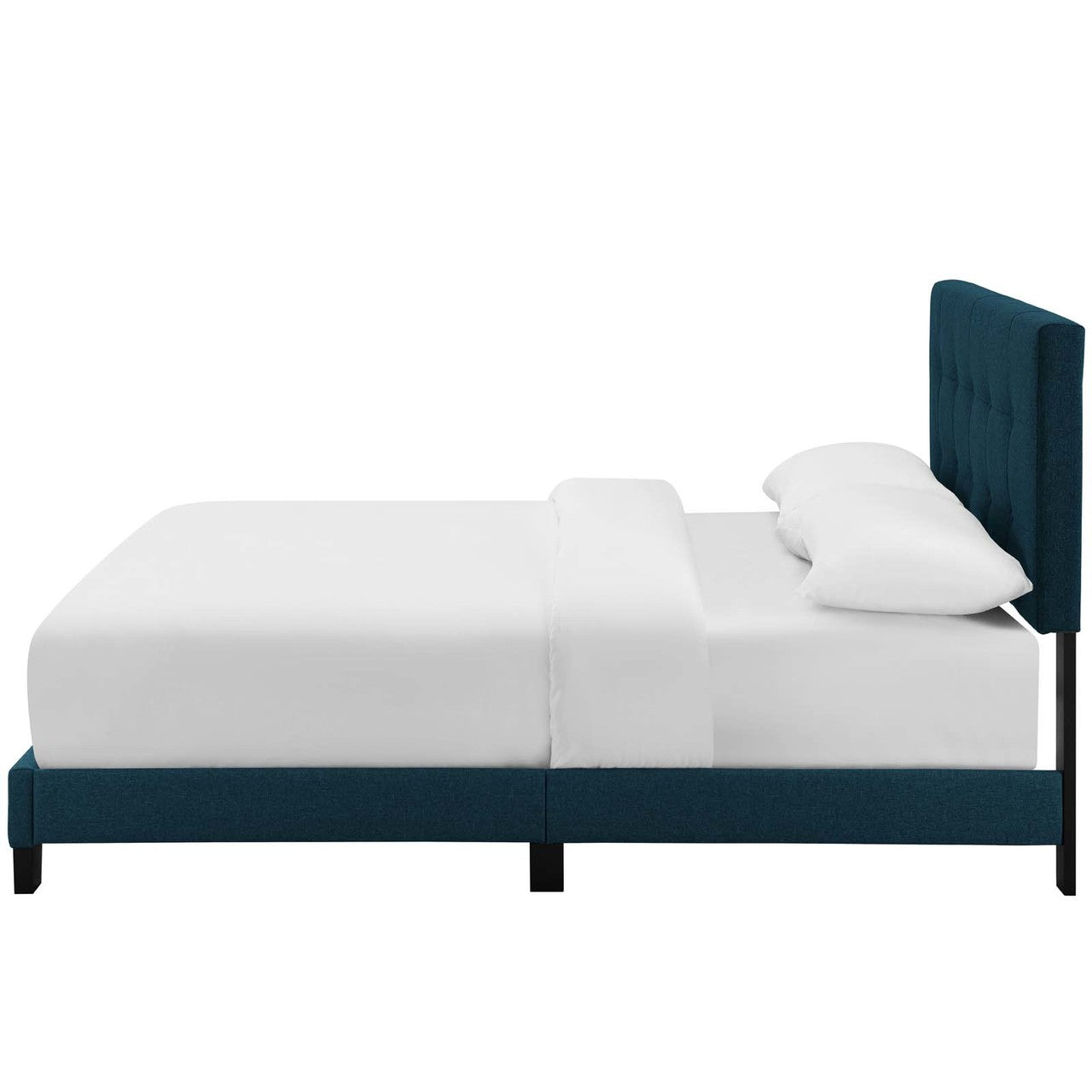 Amira Queen Upholstered Fabric Bed, Queen Size, Fabric, Navy Blue, 15093