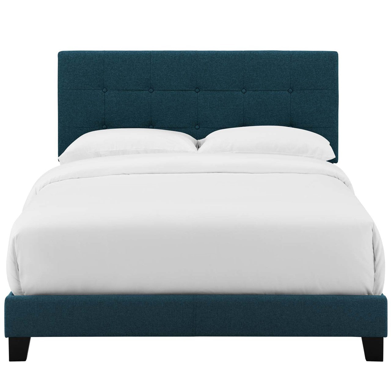 Amira Queen Upholstered Fabric Bed, Queen Size, Fabric, Navy Blue, 15093