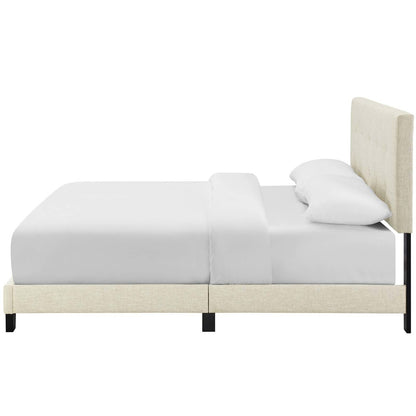 Amira Queen Upholstered Fabric Bed, Queen Size, Fabric, Beige, 15094