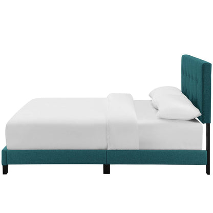 Amira Queen Upholstered Fabric Bed, Queen Size, Fabric, Aqua Blue, 15096