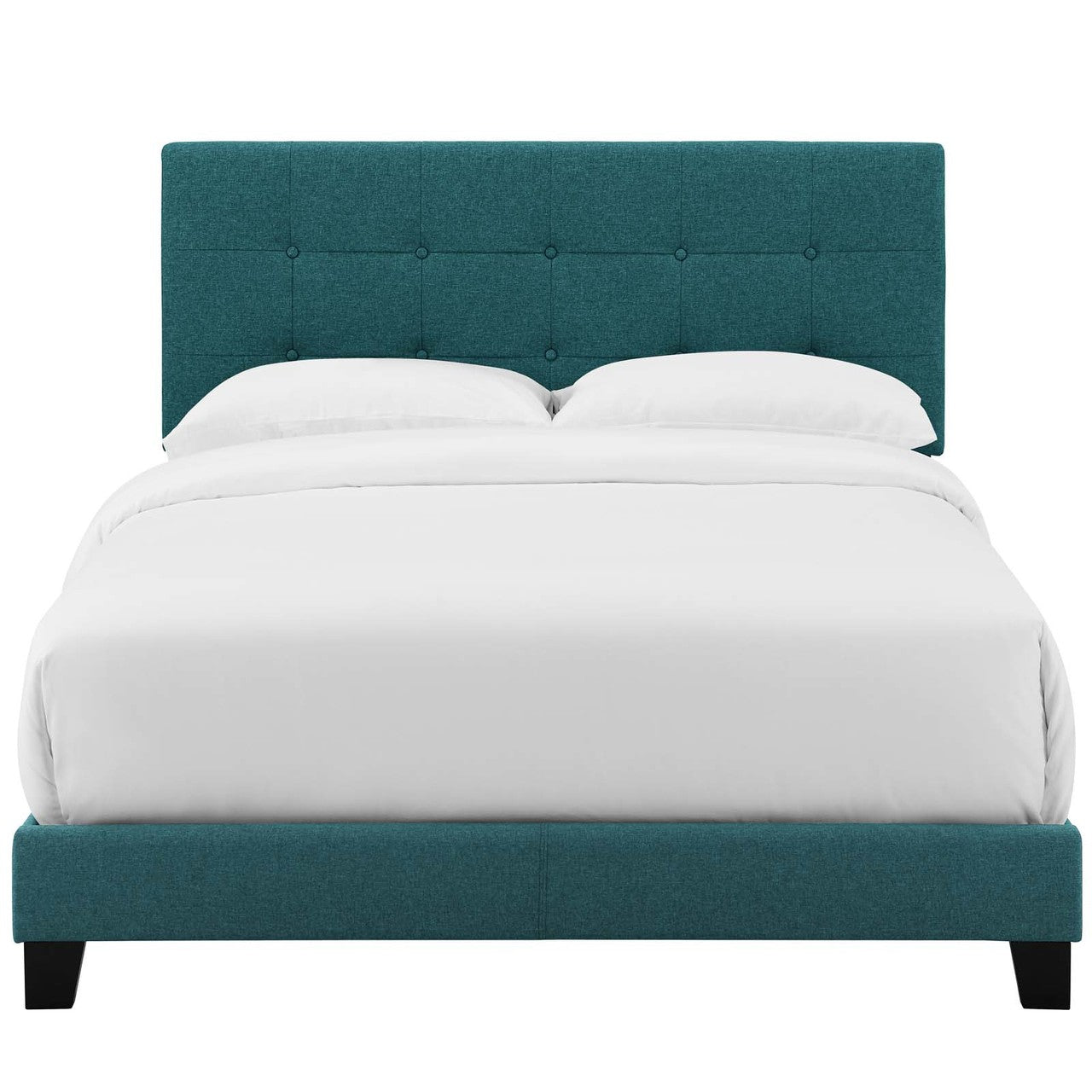 Amira Queen Upholstered Fabric Bed, Queen Size, Fabric, Aqua Blue, 15096