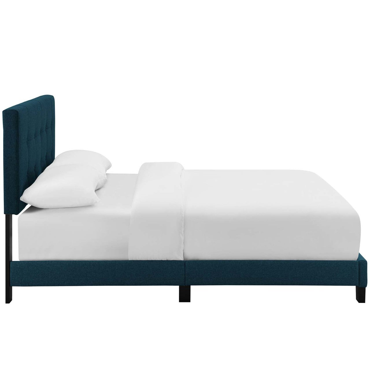 Amira King Upholstered Fabric Bed, King Size, Fabric, Navy Blue, 15518
