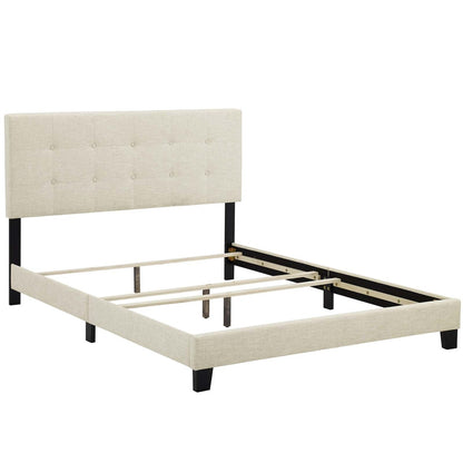 Amira King Upholstered Fabric Bed, King Size, Fabric, Beige, 15519