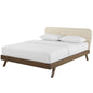 Gianna Queen Upholstered Polyester Fabric Platform Bed, Fabric, Beige, 17750