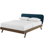 Gianna Queen Upholstered Polyester Fabric Platform Bed, Fabric, Blue, 17751