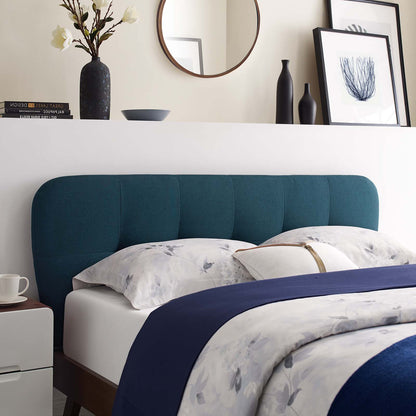 Gianna Queen Upholstered Polyester Fabric Platform Bed, Fabric, Blue, 17751