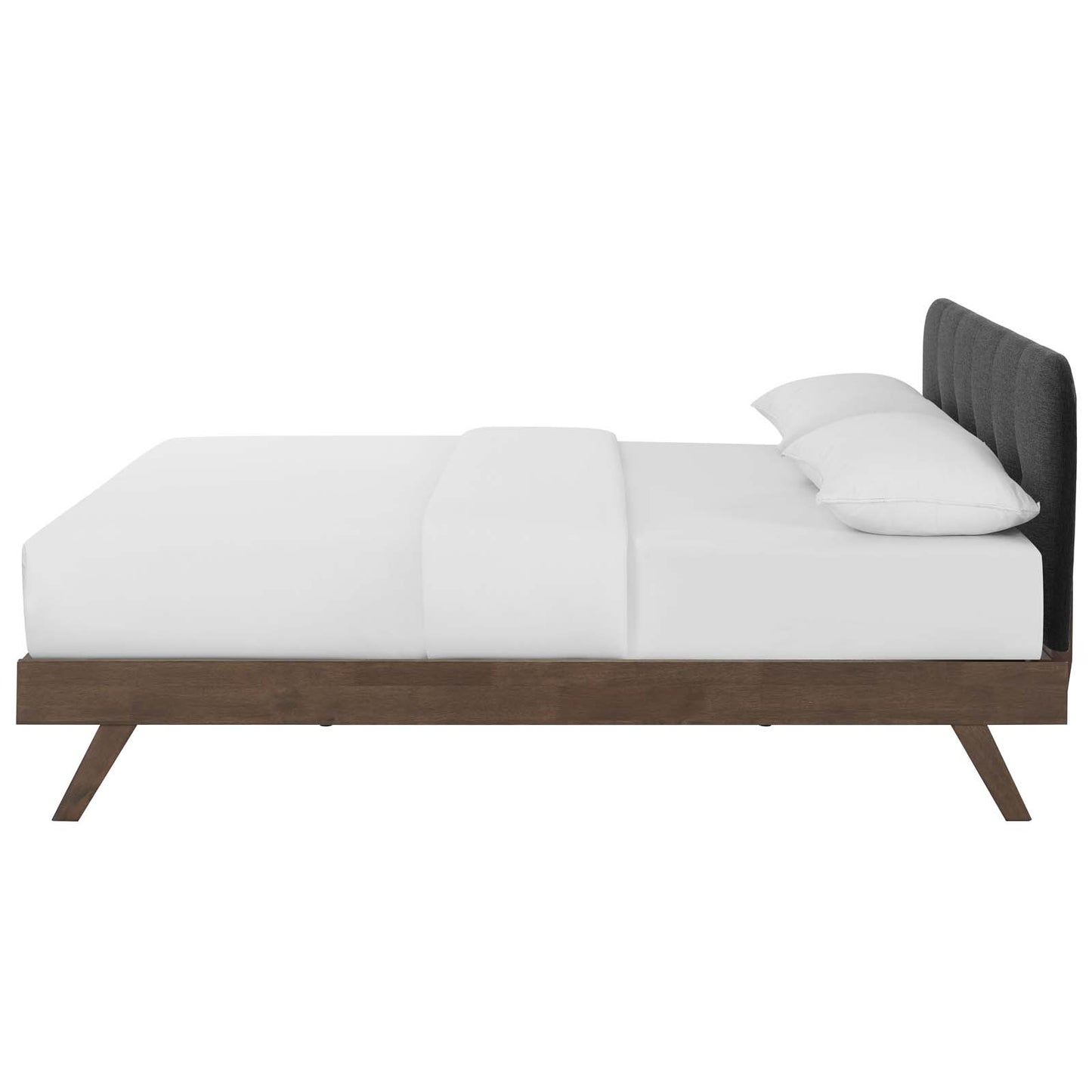 Gianna Queen Upholstered Polyester Fabric Platform Bed, Fabric, Grey Gray, 17752