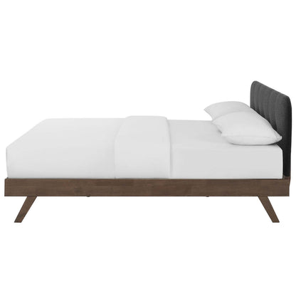 Gianna Queen Upholstered Polyester Fabric Platform Bed, Fabric, Grey Gray, 17752