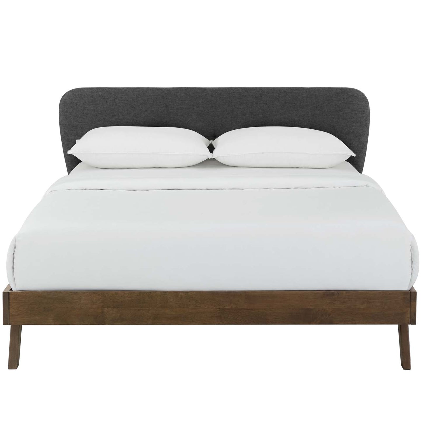 Gianna Queen Upholstered Polyester Fabric Platform Bed, Fabric, Grey Gray, 17752