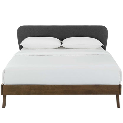 Gianna Queen Upholstered Polyester Fabric Platform Bed, Fabric, Grey Gray, 17752