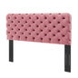 Lizzy Tufted Twin Performance Velvet Headboard, Velvet, Pink, 21262