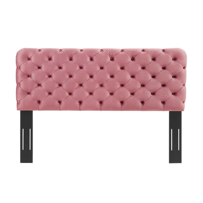 Lizzy Tufted Twin Performance Velvet Headboard, Velvet, Pink, 21262