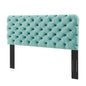 Lizzy Tufted Twin Performance Velvet Headboard, Velvet, Blue, 21264
