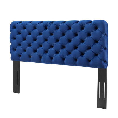 Lizzy Tufted Twin Performance Velvet Headboard, Velvet, Blue Navy, 21265