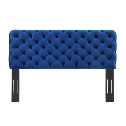 Lizzy Tufted Twin Performance Velvet Headboard, Velvet, Blue Navy, 21265