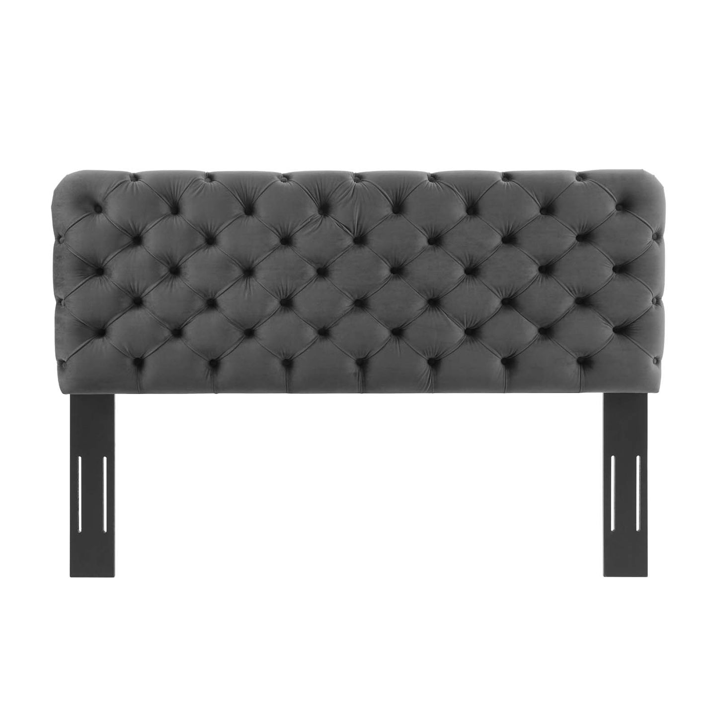Lizzy Tufted Full/Queen Performance Velvet Headboard, Velvet, Dark Grey Gray, 21269