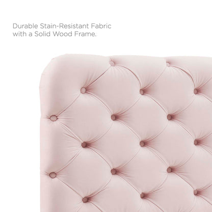 Lizzy Tufted Full/Queen Performance Velvet Headboard, Velvet, Pink, 21274