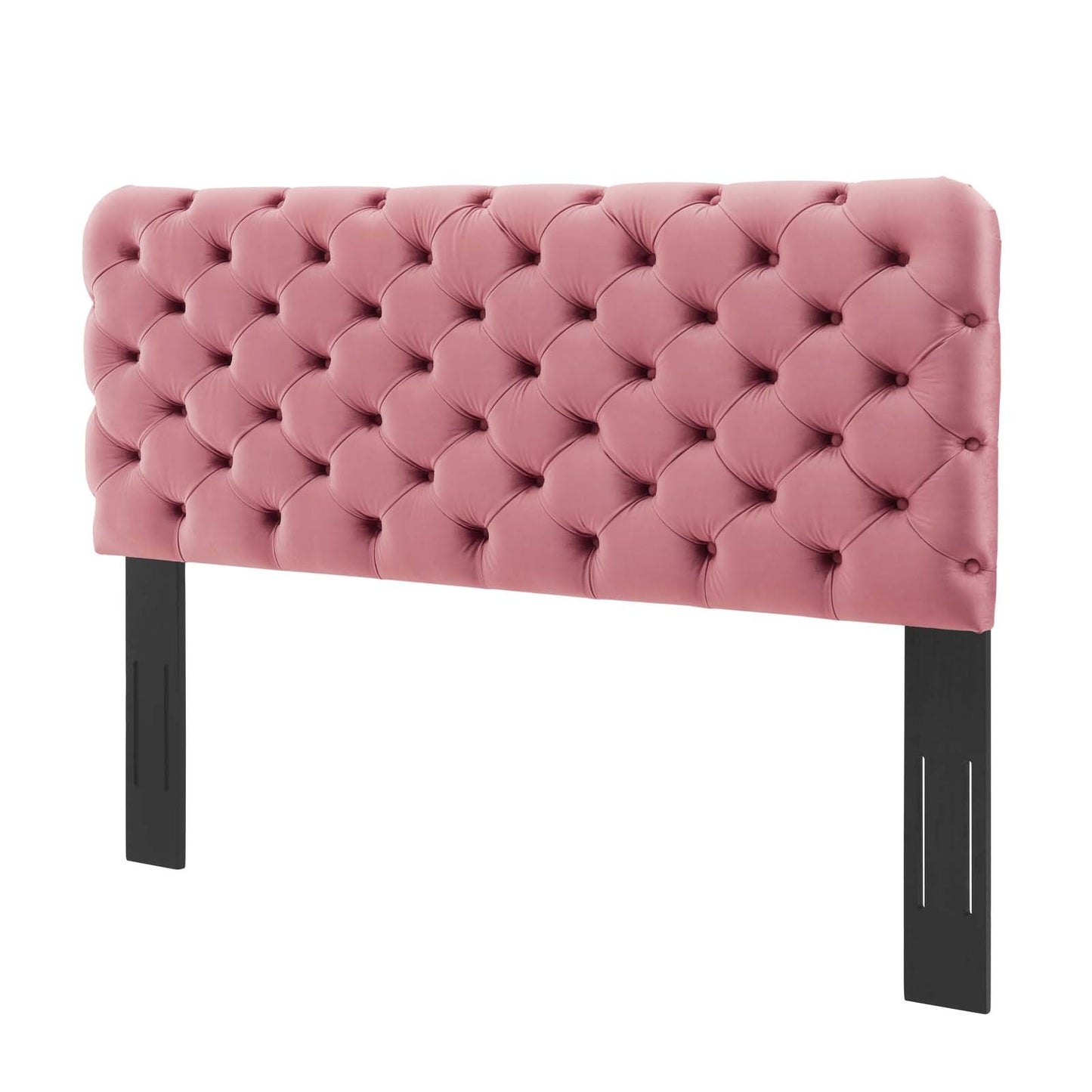 Lizzy Tufted King/California King Performance Velvet Headboard, Velvet, Pink, 21278
