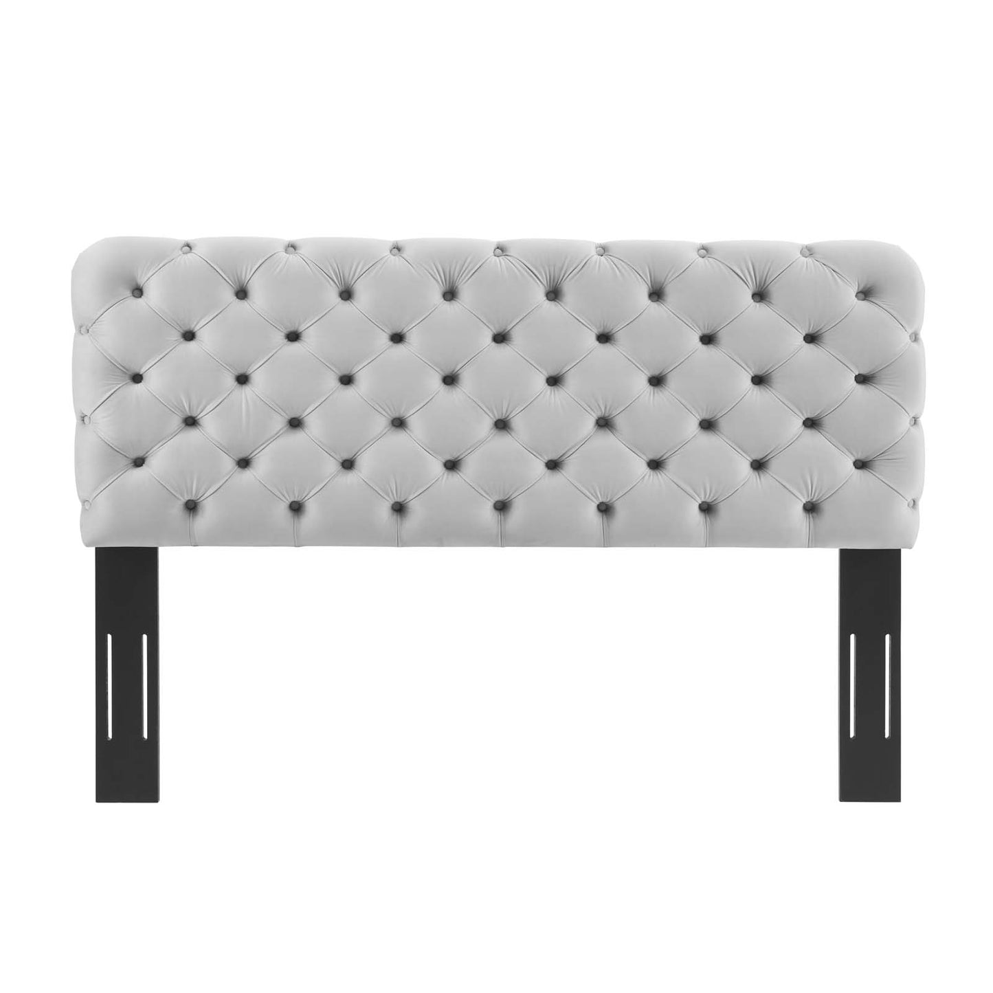 Lizzy Tufted King/California King Performance Velvet Headboard, Velvet, Light Grey Gray, 21279