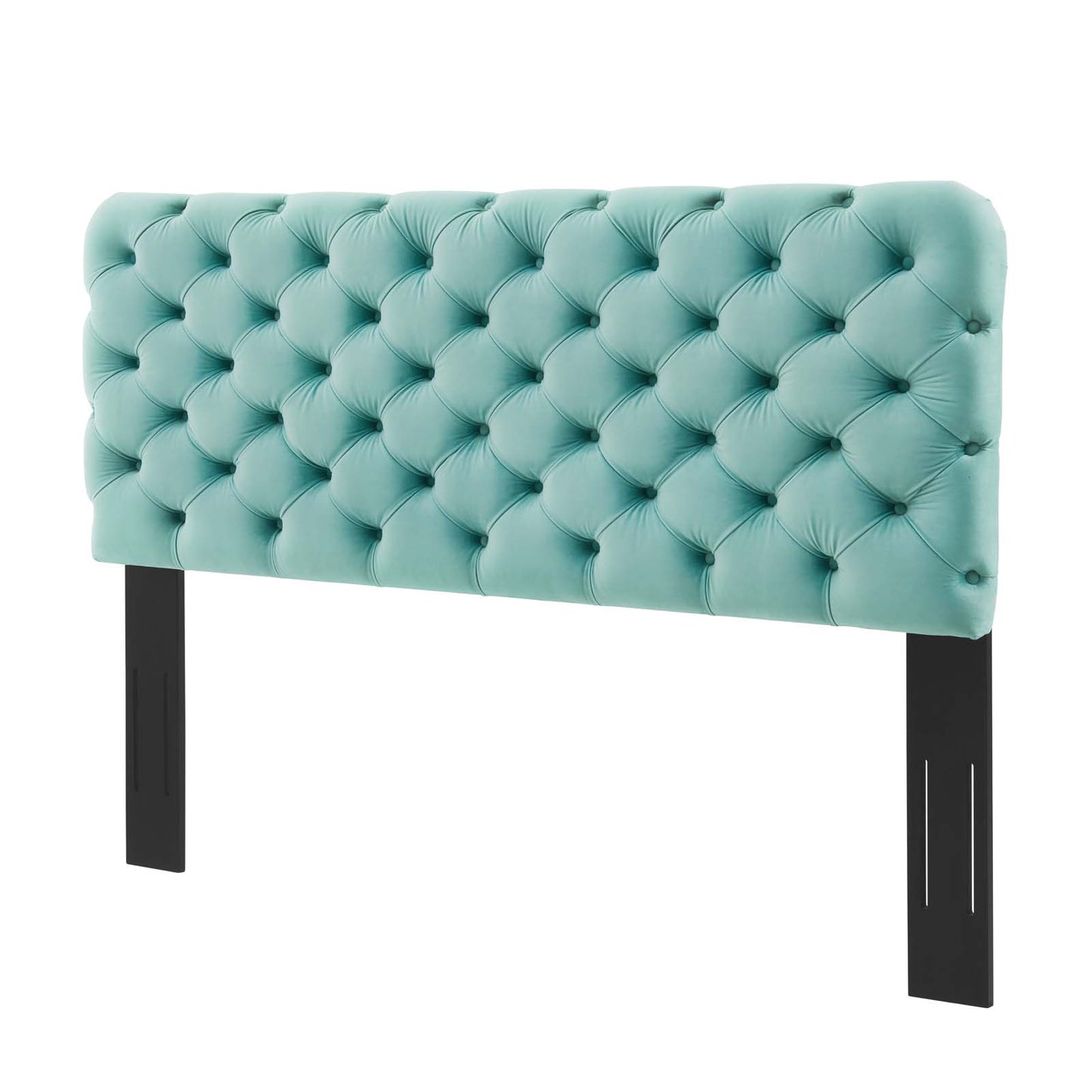 Lizzy Tufted King/California King Performance Velvet Headboard, Velvet, Blue, 21280