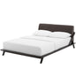 Luella Queen Upholstered Fabric Platform Bed, Queen Size, Wood Fabric, Natural Brown Brown, 15535