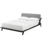 Luella Queen Upholstered Fabric Platform Bed, Queen Size, Wood Fabric, Natural Brown Grey Gray, 15537