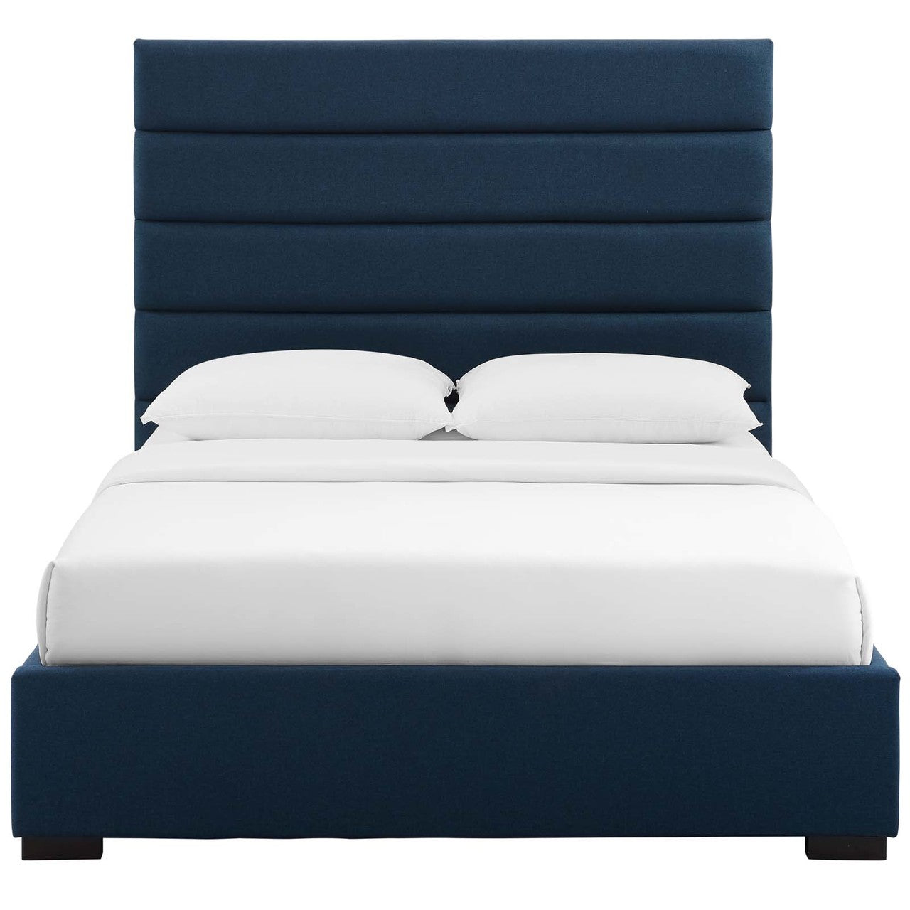 Genevieve Queen Upholstered Fabric Platform Bed, Queen Size, Fabric, Blue, 15543