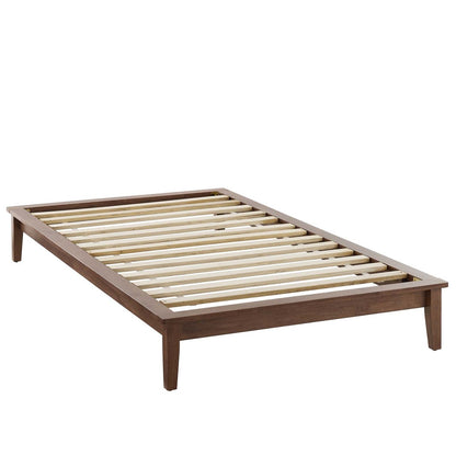 Lodge Twin Wood Platform Bed Frame, Twin Size, Wood, Brown Natural, 15546