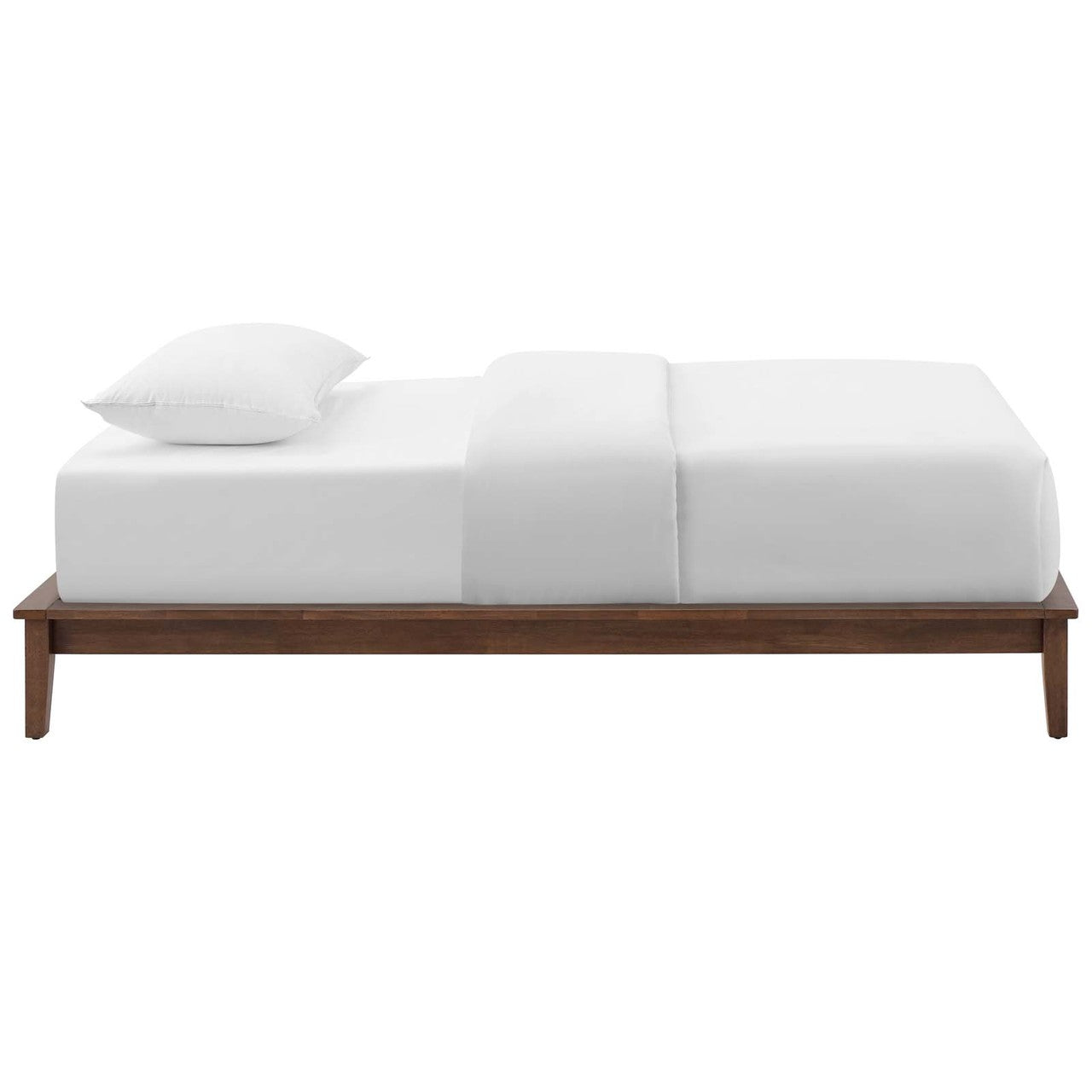 Lodge Twin Wood Platform Bed Frame, Twin Size, Wood, Brown Natural, 15546