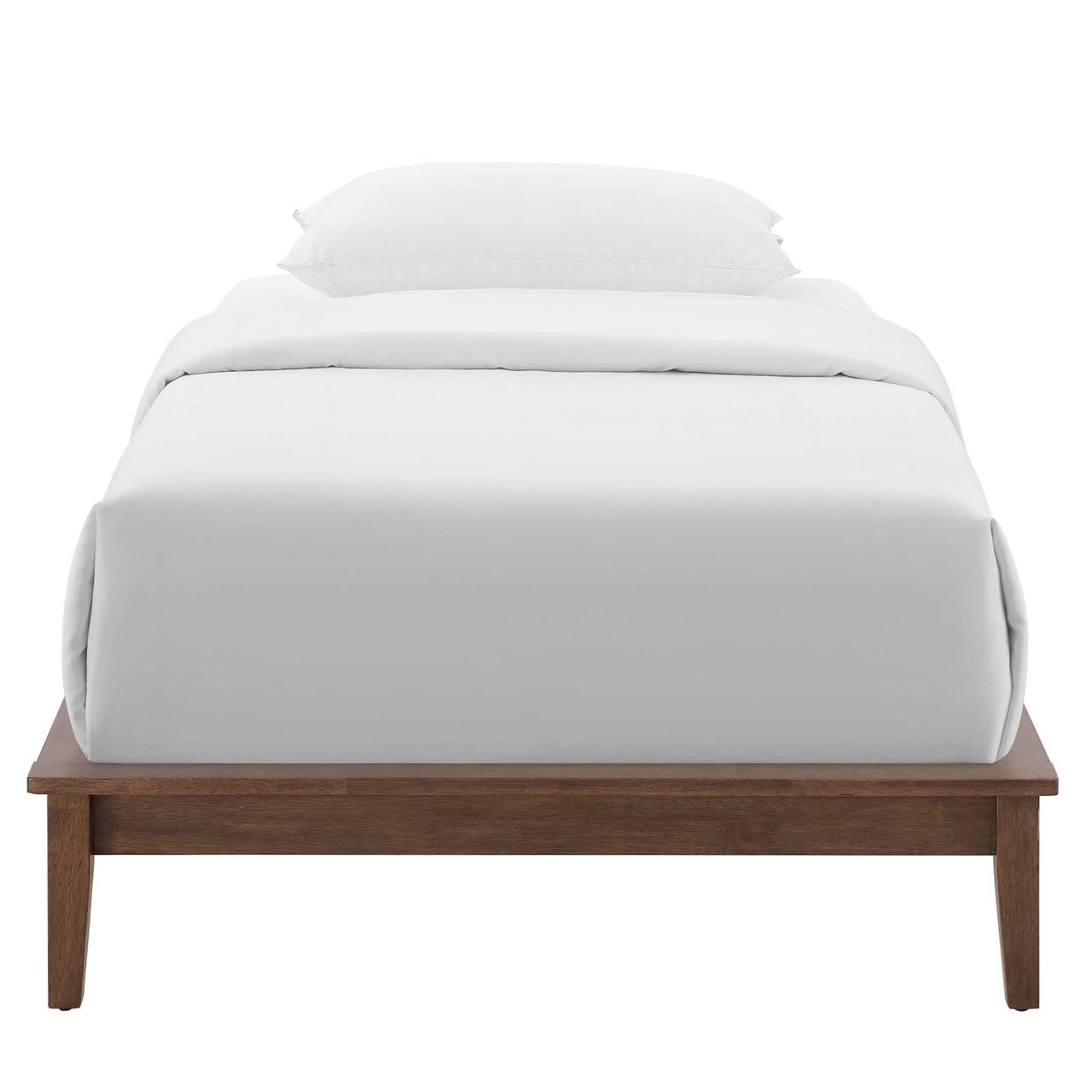 Lodge Twin Wood Platform Bed Frame, Twin Size, Wood, Brown Natural, 15546