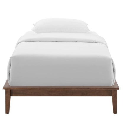 Lodge Twin Wood Platform Bed Frame, Twin Size, Wood, Brown Natural, 15546