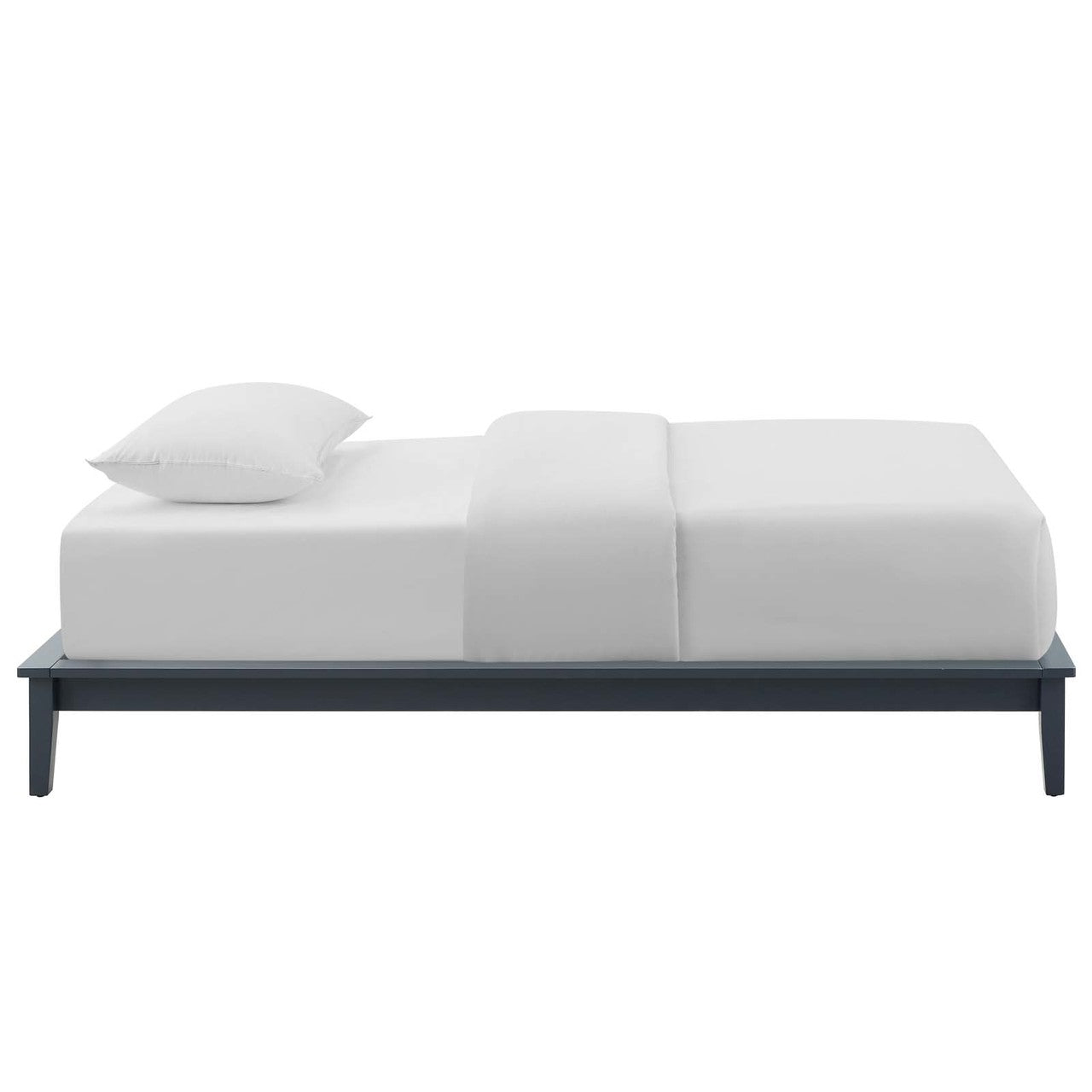 Lodge Twin Wood Platform Bed Frame, Twin Size, Wood, Grey Gray, 15547