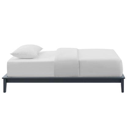 Lodge Twin Wood Platform Bed Frame, Twin Size, Wood, Grey Gray, 15547