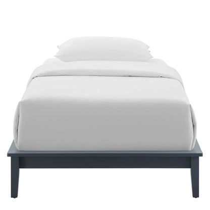 Lodge Twin Wood Platform Bed Frame, Twin Size, Wood, Grey Gray, 15547