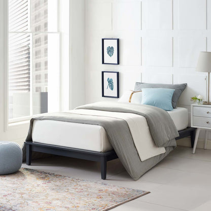 Lodge Twin Wood Platform Bed Frame, Twin Size, Wood, Grey Gray, 15547
