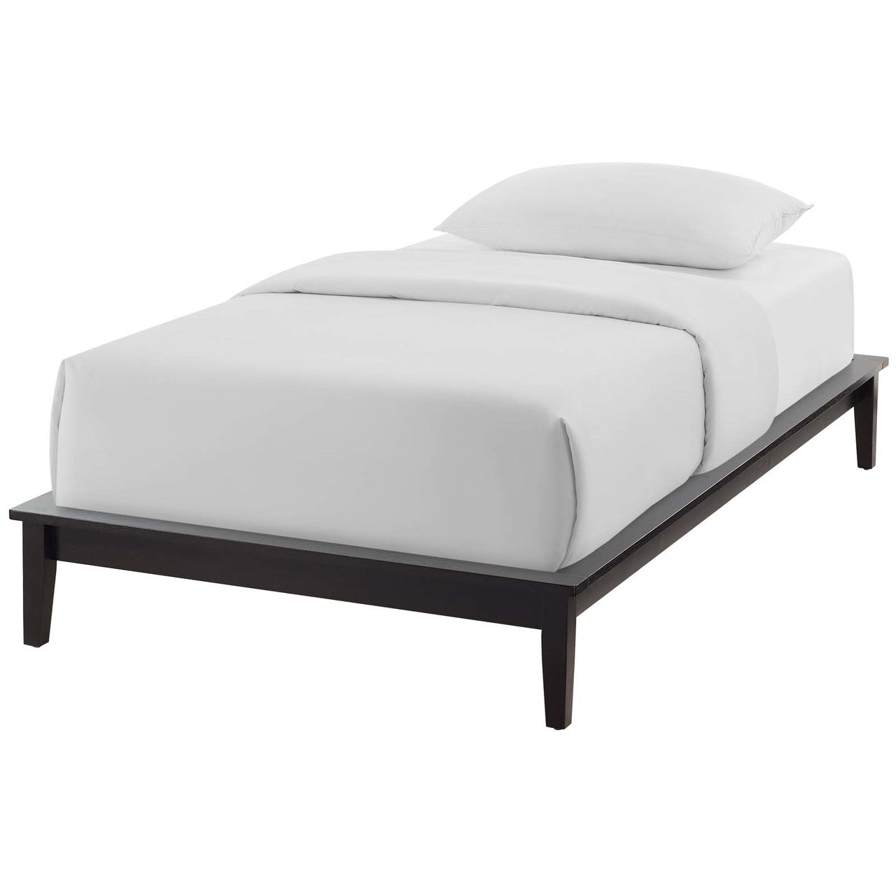 Lodge Twin Wood Platform Bed Frame, Twin Size, Wood, Brown, 15548