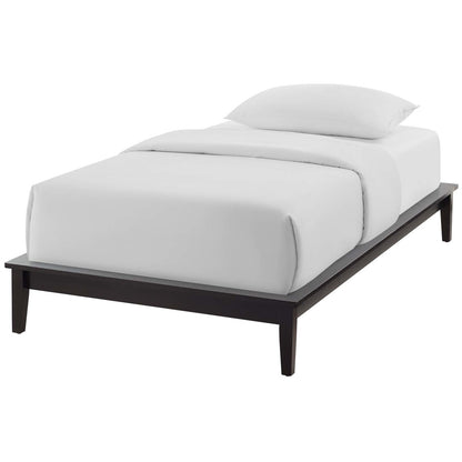 Lodge Twin Wood Platform Bed Frame, Twin Size, Wood, Brown, 15548